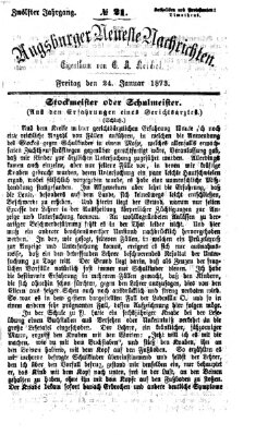 Augsburger neueste Nachrichten Freitag 24. Januar 1873