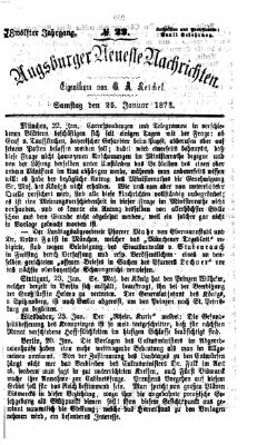 Augsburger neueste Nachrichten Samstag 25. Januar 1873