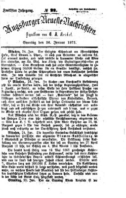 Augsburger neueste Nachrichten Sonntag 26. Januar 1873