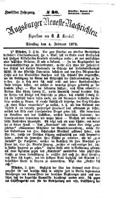 Augsburger neueste Nachrichten Dienstag 4. Februar 1873