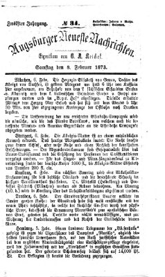 Augsburger neueste Nachrichten Samstag 8. Februar 1873