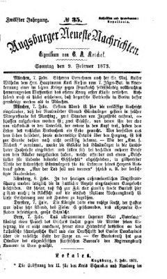 Augsburger neueste Nachrichten Sonntag 9. Februar 1873