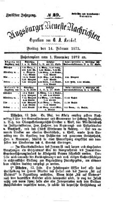 Augsburger neueste Nachrichten Freitag 14. Februar 1873