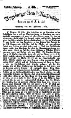 Augsburger neueste Nachrichten Samstag 22. Februar 1873