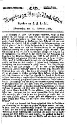 Augsburger neueste Nachrichten Donnerstag 27. Februar 1873