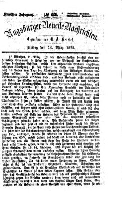 Augsburger neueste Nachrichten Freitag 14. März 1873