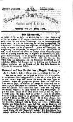 Augsburger neueste Nachrichten Samstag 15. März 1873