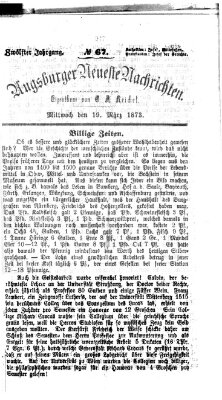 Augsburger neueste Nachrichten Mittwoch 19. März 1873