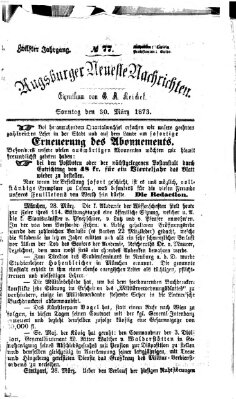 Augsburger neueste Nachrichten Sonntag 30. März 1873