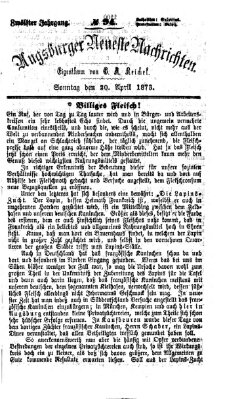 Augsburger neueste Nachrichten Sonntag 20. April 1873