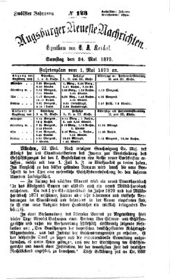 Augsburger neueste Nachrichten Samstag 24. Mai 1873