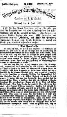 Augsburger neueste Nachrichten Mittwoch 4. Juni 1873