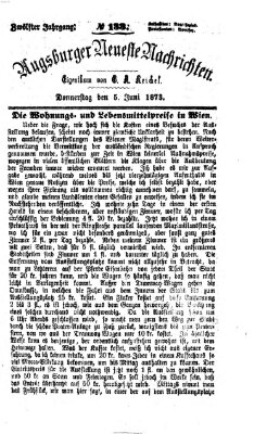 Augsburger neueste Nachrichten Donnerstag 5. Juni 1873