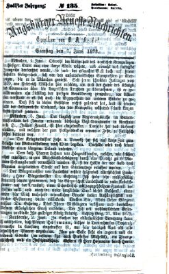 Augsburger neueste Nachrichten Samstag 7. Juni 1873