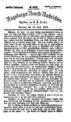 Augsburger neueste Nachrichten Sonntag 22. Juni 1873