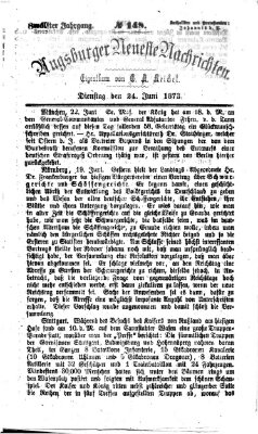 Augsburger neueste Nachrichten Dienstag 24. Juni 1873