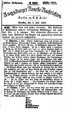 Augsburger neueste Nachrichten Samstag 5. Juli 1873