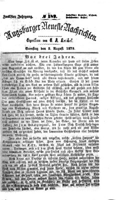 Augsburger neueste Nachrichten Samstag 2. August 1873