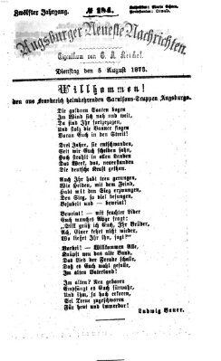 Augsburger neueste Nachrichten Dienstag 5. August 1873