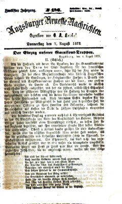 Augsburger neueste Nachrichten Donnerstag 7. August 1873