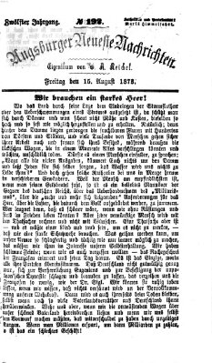 Augsburger neueste Nachrichten Freitag 15. August 1873