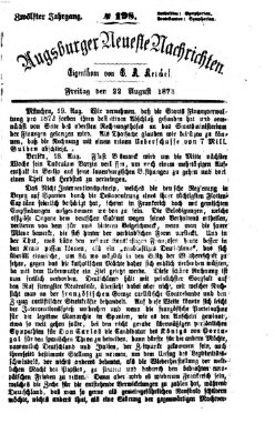 Augsburger neueste Nachrichten Freitag 22. August 1873