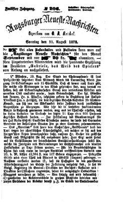 Augsburger neueste Nachrichten Sonntag 31. August 1873