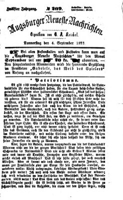 Augsburger neueste Nachrichten Donnerstag 4. September 1873