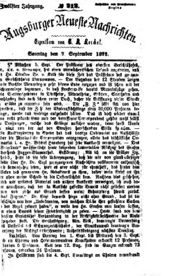 Augsburger neueste Nachrichten Sonntag 7. September 1873