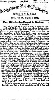 Augsburger neueste Nachrichten Freitag 19. September 1873