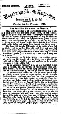 Augsburger neueste Nachrichten Samstag 20. September 1873