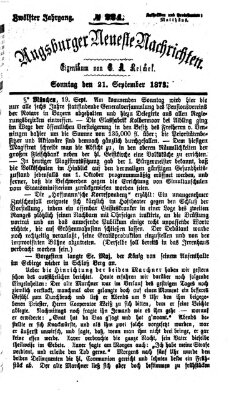 Augsburger neueste Nachrichten Sonntag 21. September 1873