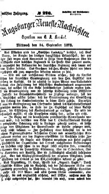 Augsburger neueste Nachrichten Mittwoch 24. September 1873