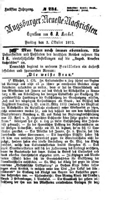 Augsburger neueste Nachrichten Freitag 3. Oktober 1873