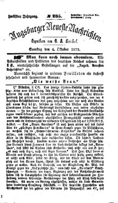 Augsburger neueste Nachrichten Samstag 4. Oktober 1873