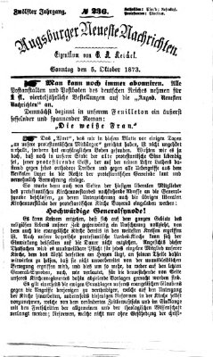 Augsburger neueste Nachrichten Sonntag 5. Oktober 1873