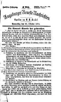 Augsburger neueste Nachrichten Donnerstag 23. Oktober 1873