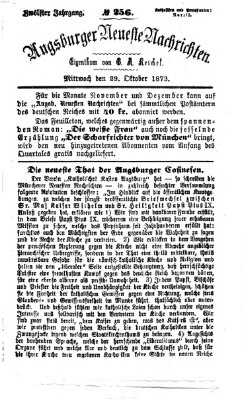 Augsburger neueste Nachrichten Mittwoch 29. Oktober 1873