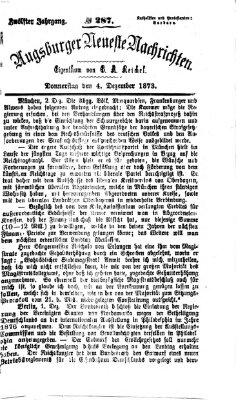 Augsburger neueste Nachrichten Donnerstag 4. Dezember 1873