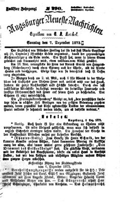 Augsburger neueste Nachrichten Sonntag 7. Dezember 1873