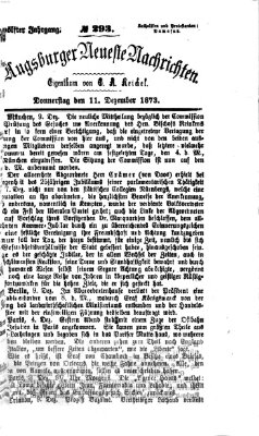 Augsburger neueste Nachrichten Donnerstag 11. Dezember 1873