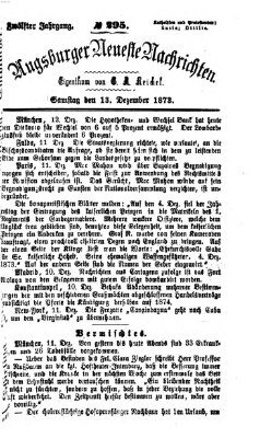 Augsburger neueste Nachrichten Samstag 13. Dezember 1873