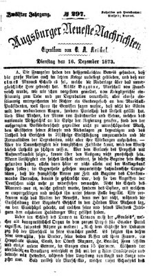 Augsburger neueste Nachrichten Dienstag 16. Dezember 1873