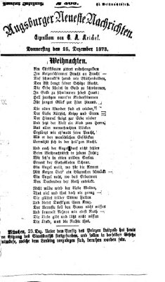 Augsburger neueste Nachrichten Donnerstag 25. Dezember 1873