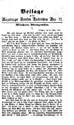 Augsburger neueste Nachrichten Sonntag 30. März 1873