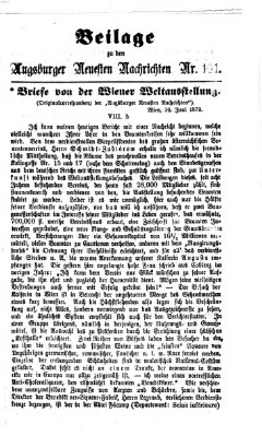 Augsburger neueste Nachrichten Mittwoch 9. Juli 1873