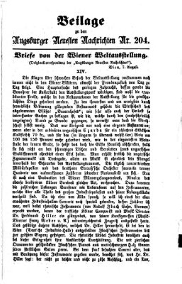 Augsburger neueste Nachrichten Freitag 29. August 1873