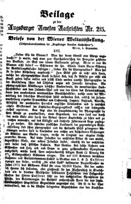 Augsburger neueste Nachrichten Donnerstag 11. September 1873