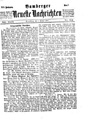 Bamberger neueste Nachrichten Dienstag 3. Januar 1871