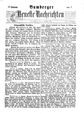 Bamberger neueste Nachrichten Samstag 7. Januar 1871